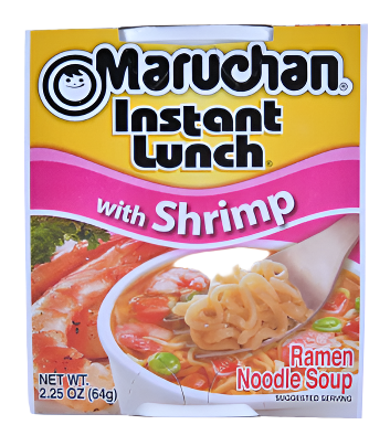 SOUP MARUCHAN CUP SHRIMP 2.25 OZ 12PK