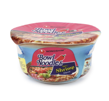 SOUP NONGSHIM SPICY SHRIMP BOWL 3.03OZ 12PK