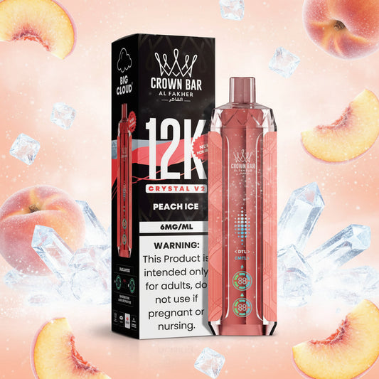 VAPE CROWN BAR AL FAKHER 12K 5PK  PEACH ICE