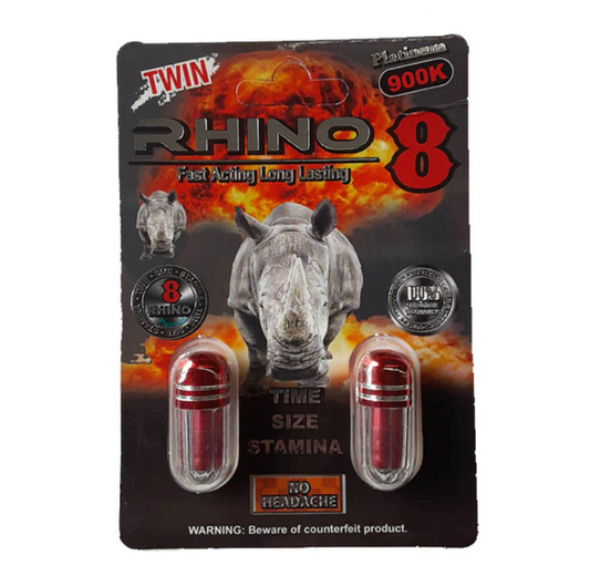 RHINO PILLS 8 2CT 12PK