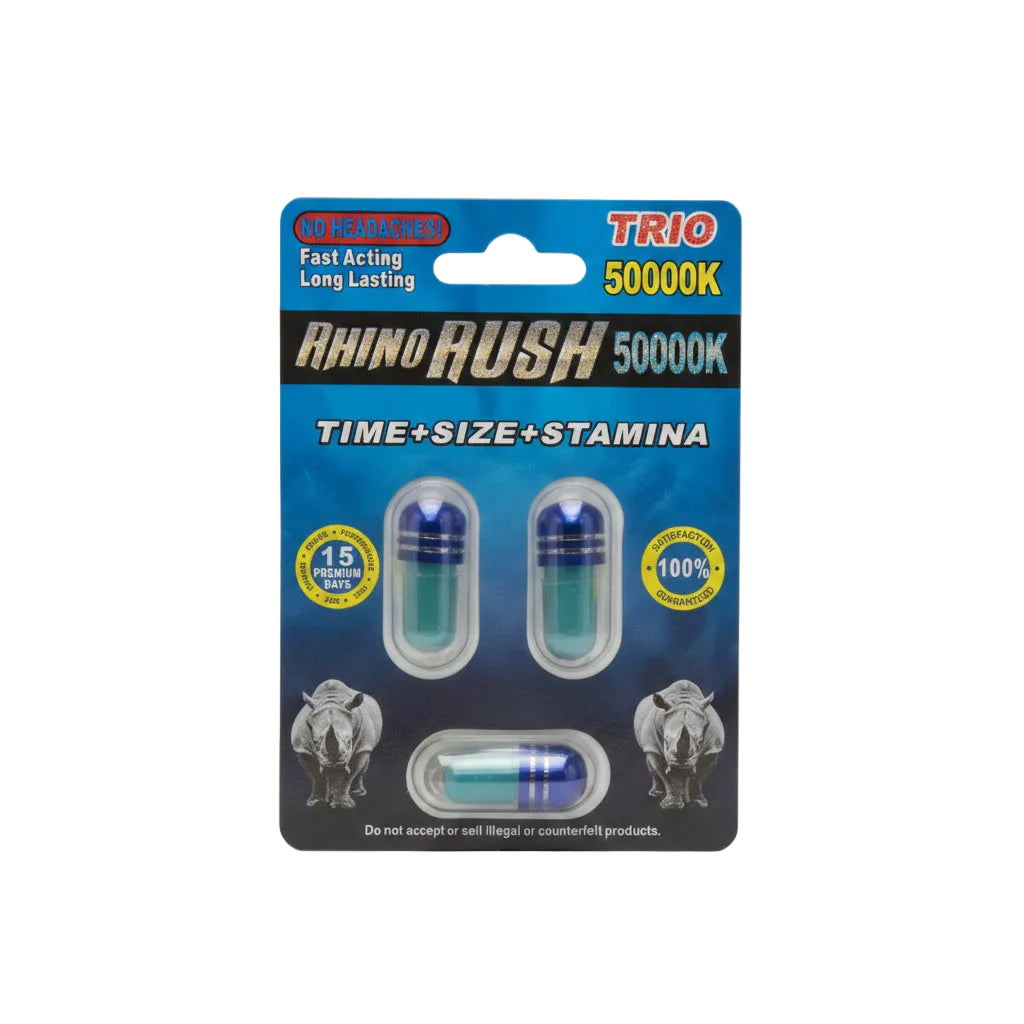 ENHANCEMENT RHINO RUSH 50000KTRIO TRIPLE PILLS 20PK 1CT