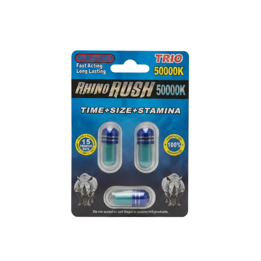 ENHANCEMENT RHINO RUSH 50000KTRIO TRIPLE PILLS 20PK 1CT