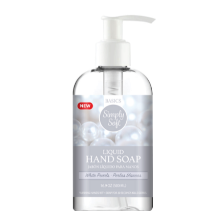 SOAP SIMPLY SOFT HAND WASH 16.9OZ WHITE PEARLS 500ML 1CT