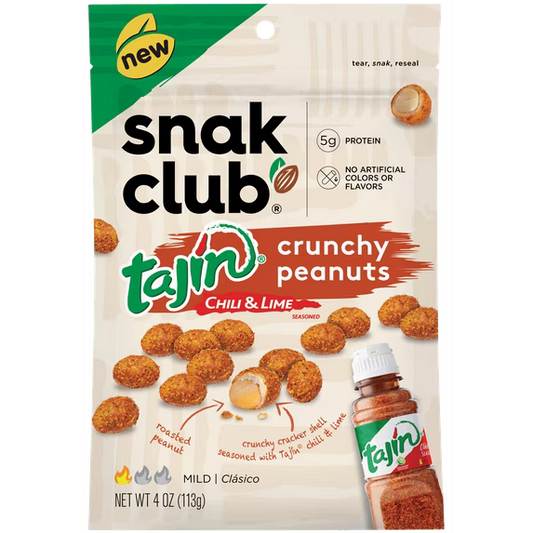 SNAK CLUB CRUNCHY PEANUTS CHILI & LIME TAJIN 4OZ 1CT