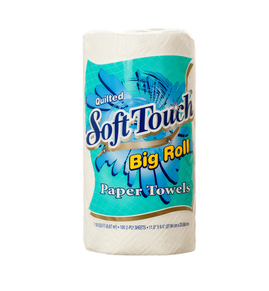 SOFT TOUCH PAPER TOWEL 100CT 2PLY BIG ROLL 24PK