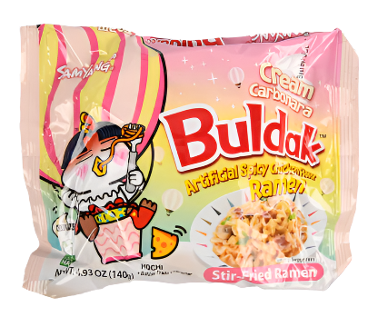 SOUP BULDAK BAGS CREAM CARBONARA 4.93OZ 5PK