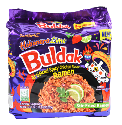 SOUP BULDAK BAGS HABANERO LIME SPICY 4.94OZ 5PK