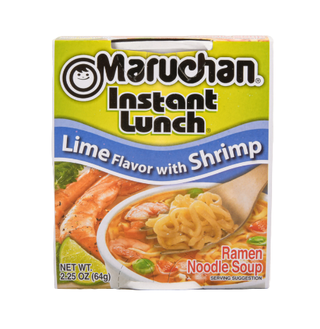 SOUP MARUCHAN LIME WITH SHRIMP CUP 2.25OZ 12PK