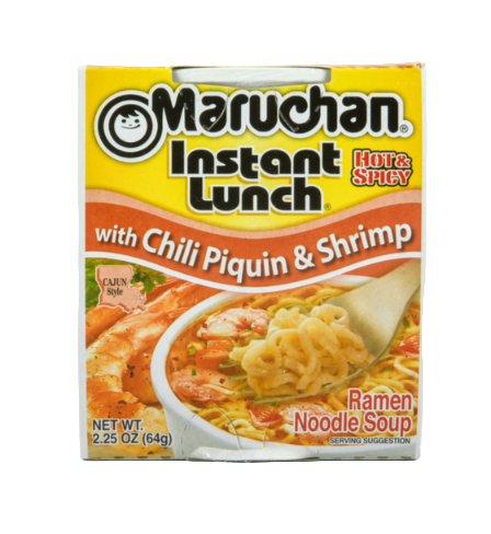 SOUP MARUCHAN WITH CHILI PIQUIN & SHRIMP CUP 2.25OZ 12PK