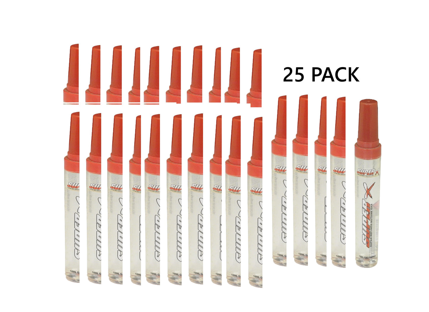 BUTANE SUPER X YELLOW CLEAR REFILL 18ML 25PK 1 BOX