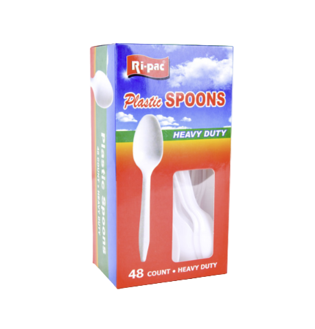 UTENSILS RI-PAC PLASTIC SPOON HEAVY DUTY 48PK 1CT