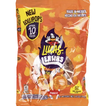 LUCAS LENWAS LOLLIPOP MANGO W/SPICY CHILI 10 CT