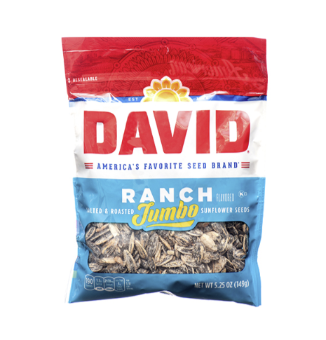 DAVID SUNFLOWER SEEDS 5.25 OZ RANCH 1CT