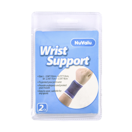 NUVALU ELASTIC SUPPORT WRIST 2PC W/ BLISTER 1CT