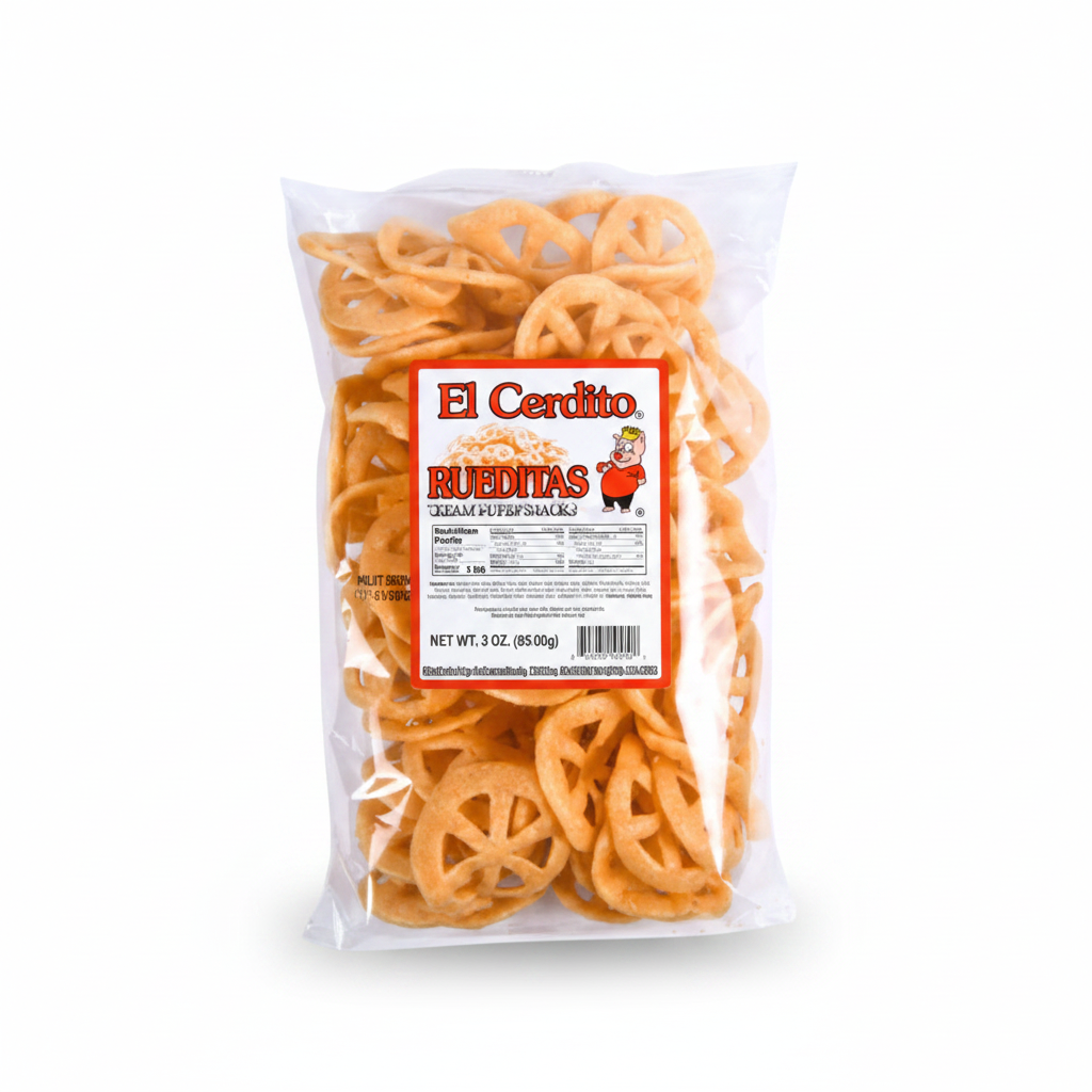 CHIPS EL CERDITO REGULAR RUEDAS & SQUARES 3 OZ 1CT