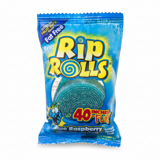 CANDY RIP ROLL SOUR CANDY BLUE RASPBERRY 1CT