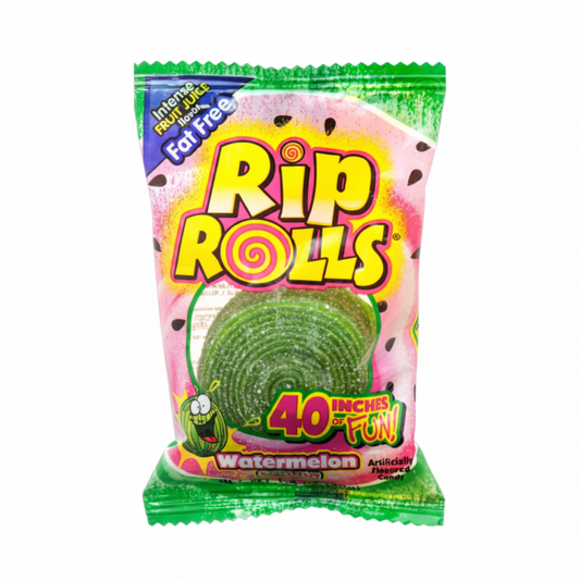 CANDY RIP ROLL SOUR CANDY WATERMELON 24CT