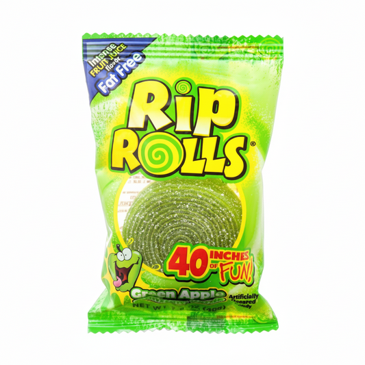 CANDY RIP ROLL SOUR CANDY APPLE 24CT