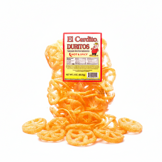 CHIPS EL CERDITO WHEAT FLOUR SNACK WHEELS HOT & SPICY 3 OZ 1CT