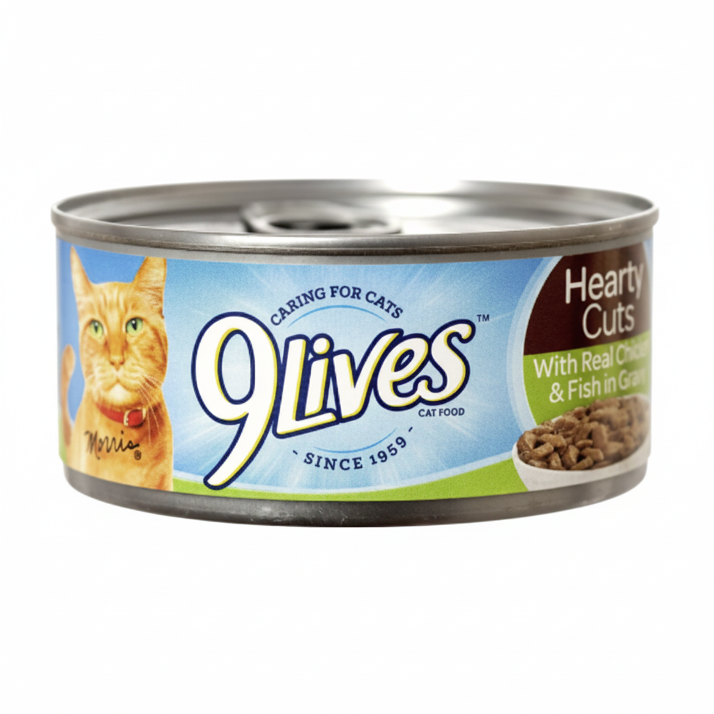 CAT FOOD 9 LIVES CAT FOOD SLICES CHICKN&FISH IN GRAVY 5.5 OZ 1CT