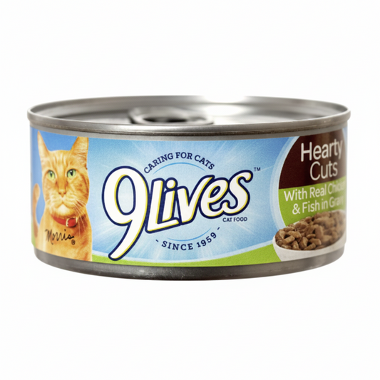 CAT FOOD 9 LIVES CAT FOOD SLICES CHICKN&FISH IN GRAVY 5.5 OZ 1CT