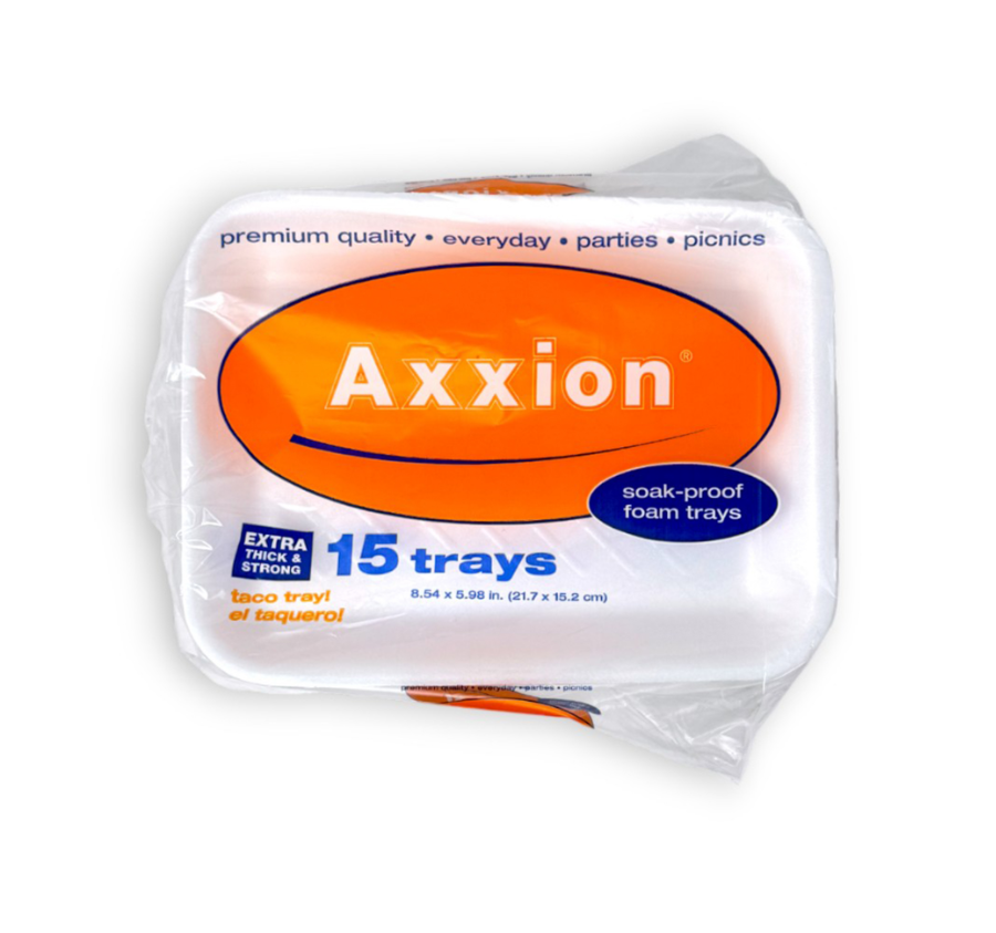PLATE AXXION FOAM TACO TRAY 15OK 1CT