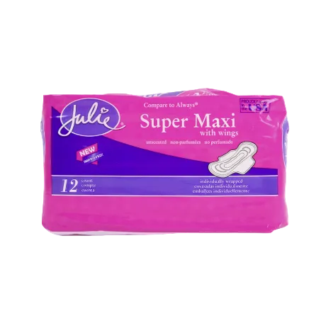 JULIE SUPER MAXI W/WINGS 12CT