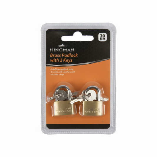 KINGMAN BRASS PADLOCK 2 X 20MM