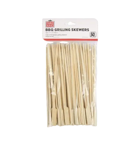 TABLE KING BBQ SKEWER BAMBOO 50PCS 7" W/GRIP 1CT