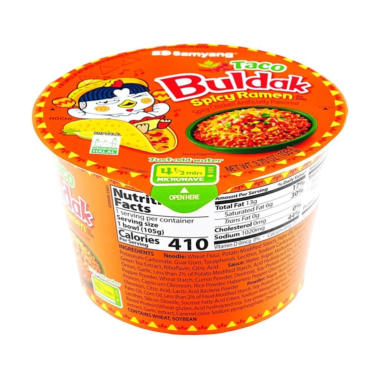 SOUP BULDAK BOWL TACO 3.70OZ 6PK 1CT