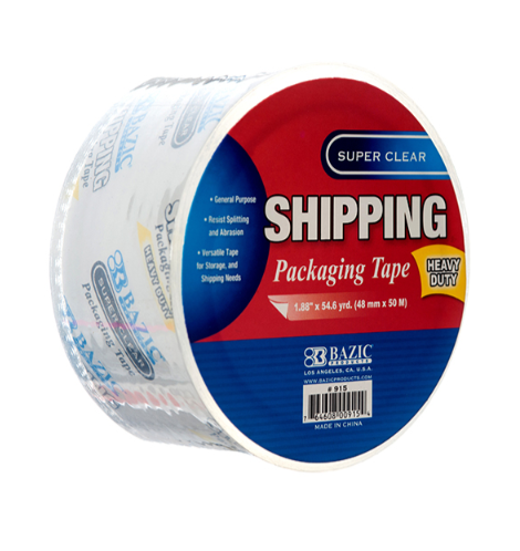 BAZIC PACKING TAPE SUPER CLEAR HEAVY DUTY 1.88" X 54.6YD