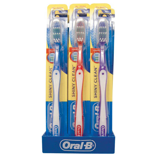 TOOTHBRUSH ORAL-B TOOTHBRUSH 1 PK SHINY CLEAN SOFT 12PK