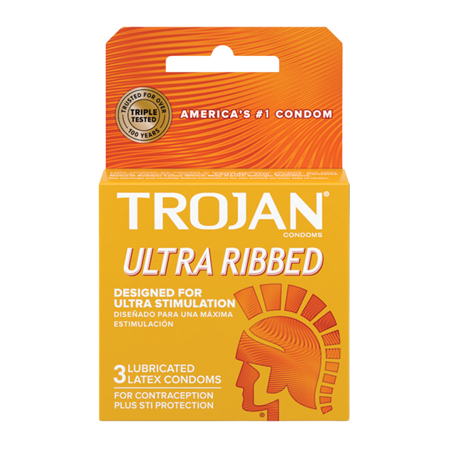 CONDOM TROJAN ULTRA RIBBED 6PK