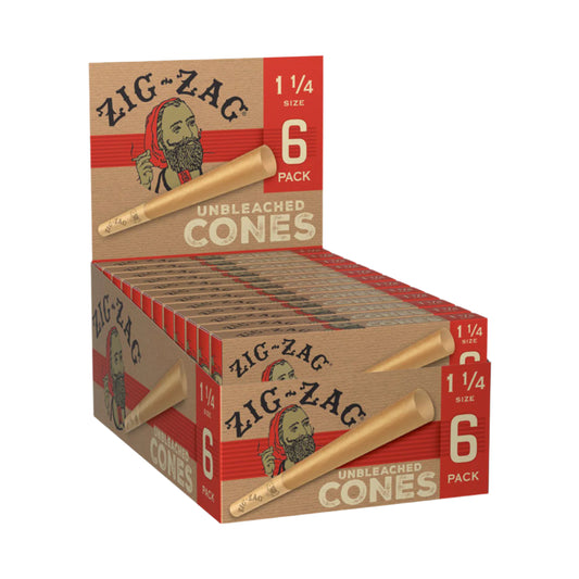 ZIG ZAG CONES 1 1/4 UNBLEACHED 6PK