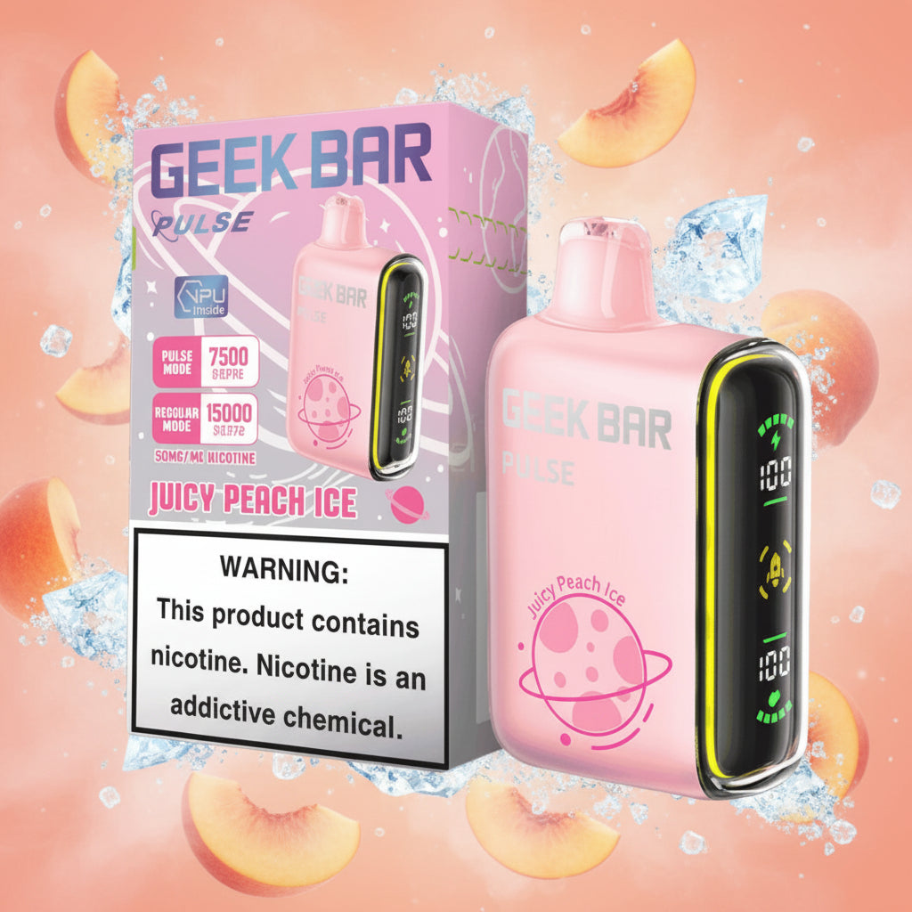 VAPE GEEK BAR PULSE JUICY  PEACH ICE 5PK
