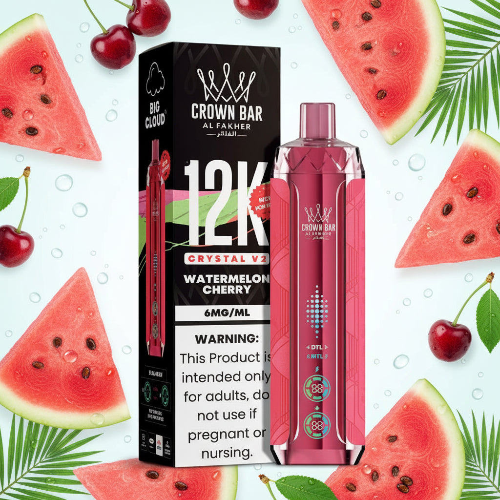 VAPE CROWN BAR VAPE AL FAKHER 12K 5PK  WATERMELON CHERRY