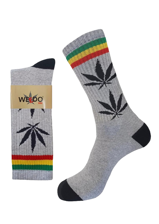 SOCKS WEEDO LONG GRY/BLACK 12PK