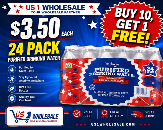 Kroger Purified Drinking Water 24 Pack - US 1 Wholesale
