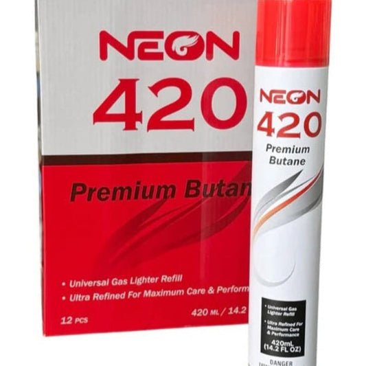 BUTANE NEON 420 WHT/RED 420 ML 12PK
