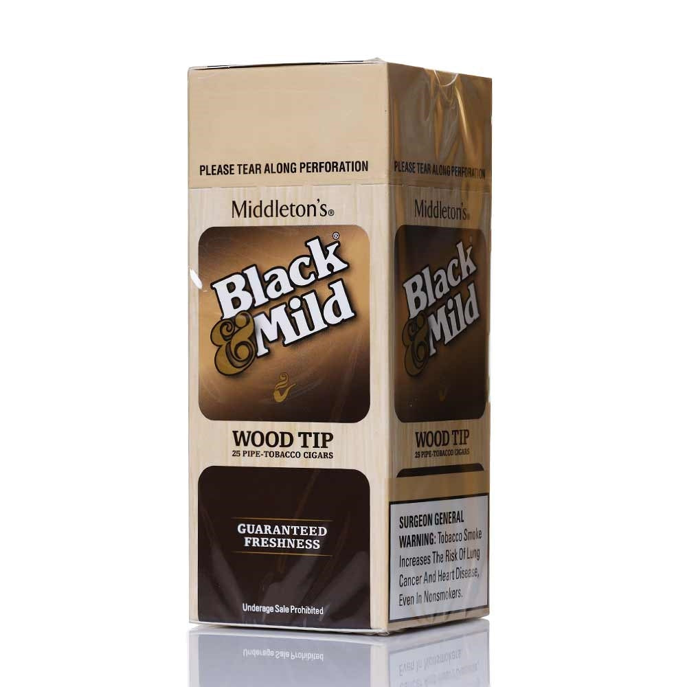 BLACK & MILD WOOD - PLASTIC TIPS SINGLE PACKS 25CT