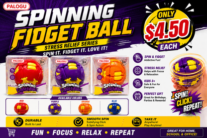 TOYS SPINNING FIDGET BALL 12CT