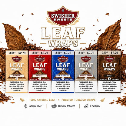 SWISHER SWEET F.P LEAF WRAPS $2.79 10/3PK