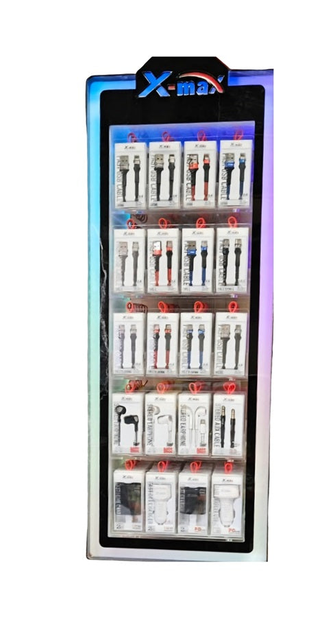 ACCESSORIES DISPLAY 135 COUNT, PD LED LIGHTS FAST CHARGERS