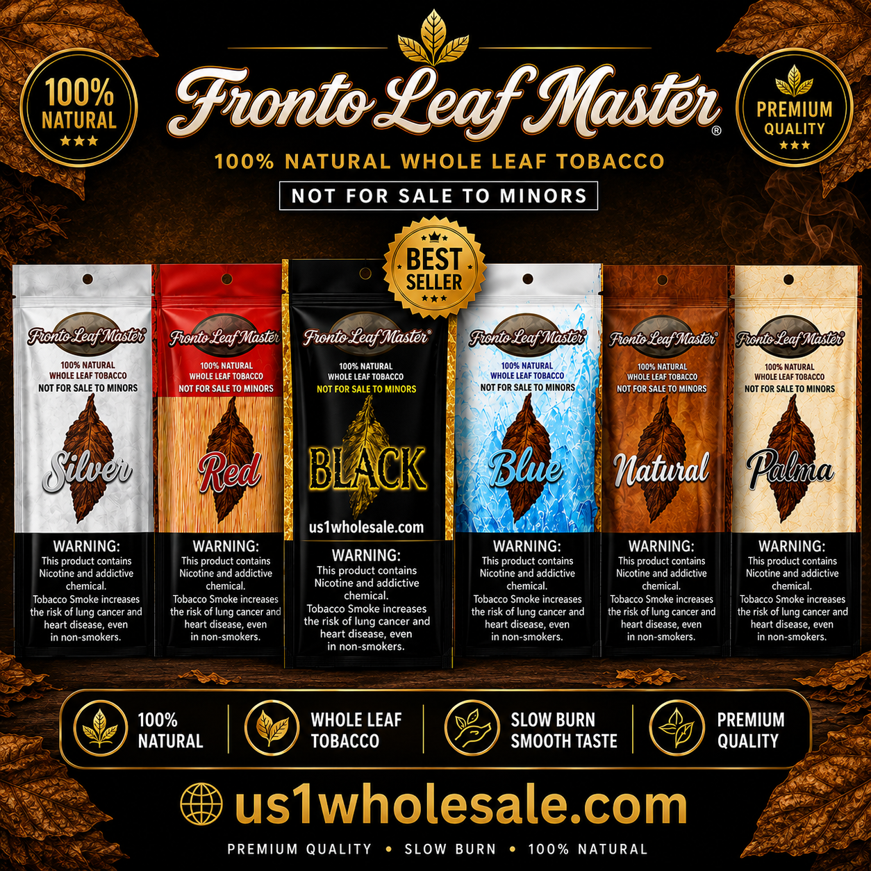 FRONTO LEAF MASTER WHOLE LEAF TOBACCO 20 BAGS