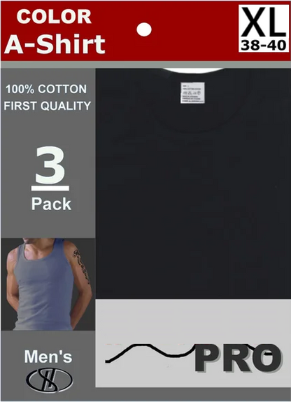 TANK TOP SHIRTS MULTI-COLOR (PREPACKAGED) 3CT 12PK