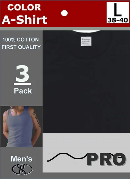 TANK TOP SHIRTS MULTI-COLOR (PREPACKAGED) 3CT 12PK