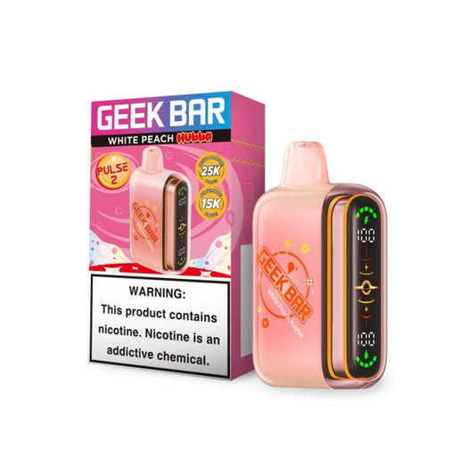 VAPE GEEK BAR PULSE 2 WHITE PEACH HUBBA 5PK