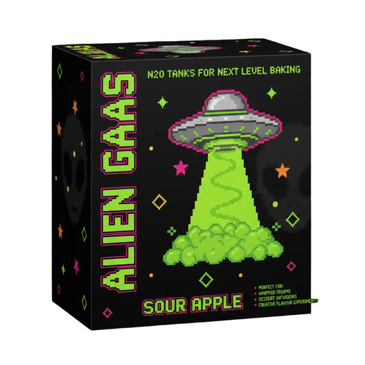 GAS - ALIEN GAS 640G SOUR APPLE FOOD PREPARATION CREAM CHARGER 6PK