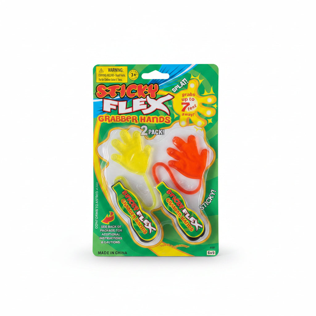 TOYS STICKY FLEX GRABBER HANDS 12PK