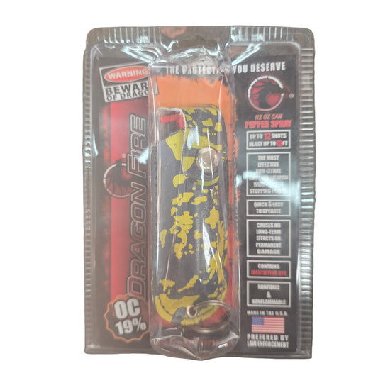 PEPPER SPRAY DRAGON FIRE OC19% BLK & YLW 1CT